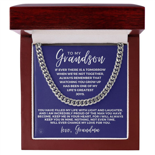 Grandson Gift from Grandma | In Your Heart Cuban Link Chain 0617T6