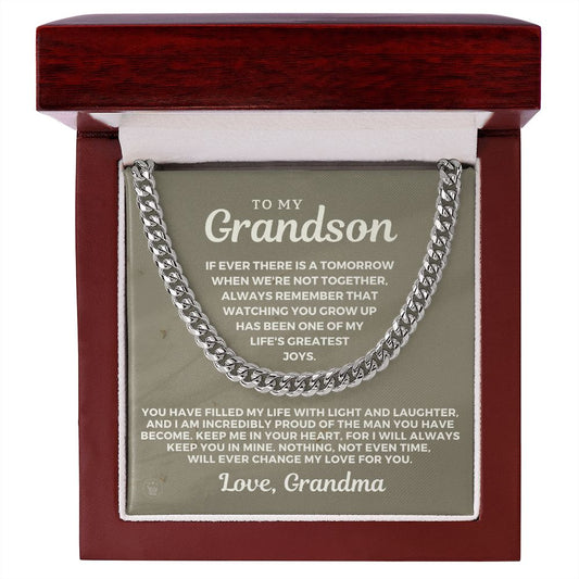 Grandson Gift from Grandma | In Your Heart Cuban Link Chain 0617T15