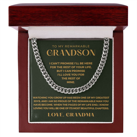 Grandson Gift from Grandma | Greatest Joys Cuban Link Chain 0616T13