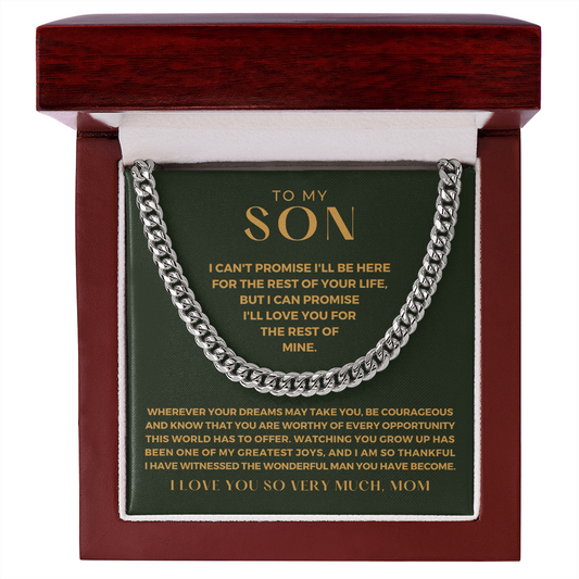 Gift for Adult Son From Mom | Greatest Joys Cuban Link Chain 0595T14