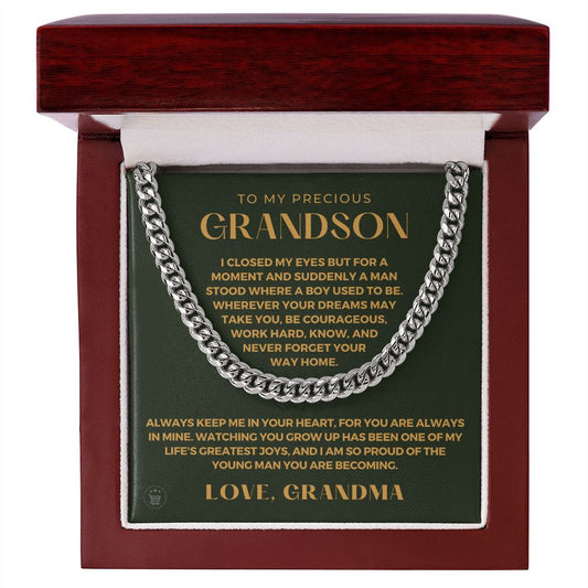 Grandson Gift from Grandma | Your Way Home Cuban Link Chain 0613T13