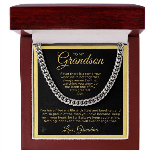 Grandson Gift from Grandma | In Your Heart Cuban Link Chain 0618T11