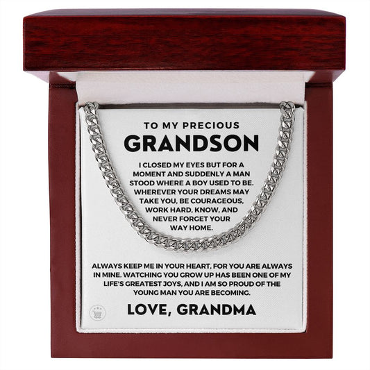 Grandson Gift from Grandma | Your Way Home Cuban Link Chain 0613T2