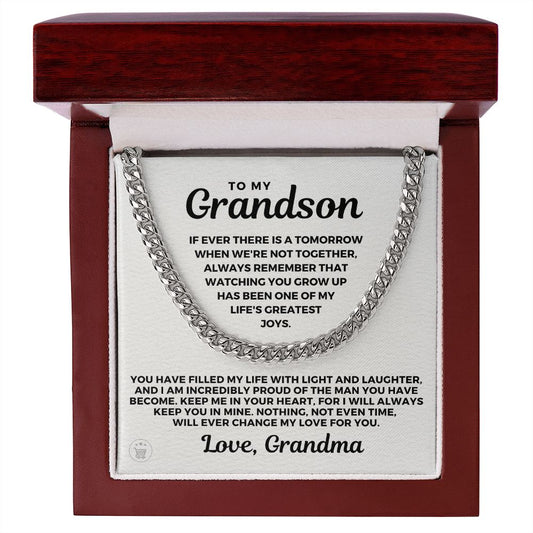 Grandson Gift from Grandma | In Your Heart Cuban Link Chain 0617T1