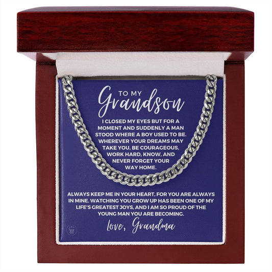 Grandson Gift from Grandma | Your Way Home Cuban Link Chain 0613T6