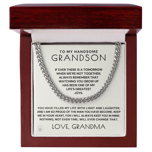 Grandson Gift from Grandma | In Your Heart Cuban Link Chain 0618T3