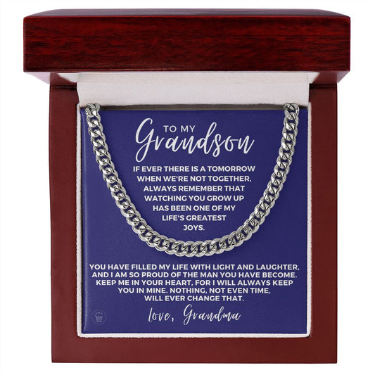 Grandson Gift from Grandma | In Your Heart Cuban Link Chain 0618T6