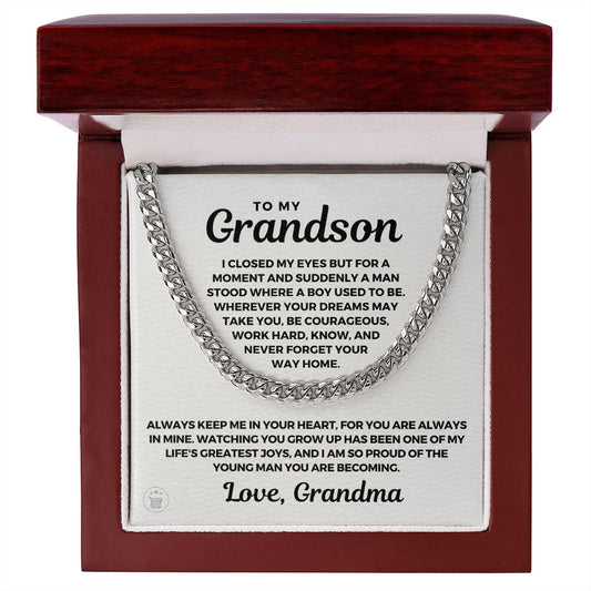Grandson Gift from Grandma | Your Way Home Cuban Link Chain 0613T1