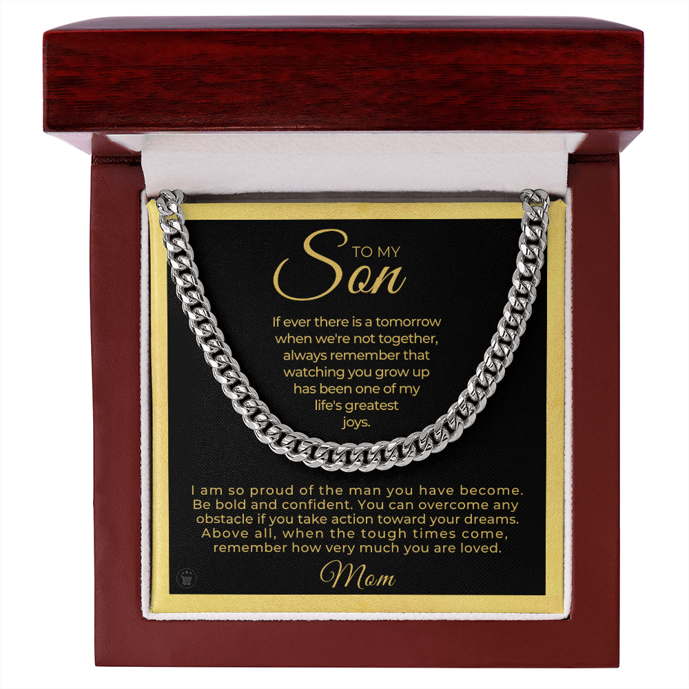 Gift for Adult Son From Mom | So Proud Cuban Link Chain 0594T12