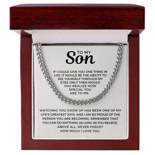 Gift for Adult Son From Mom | Special Cuban Link Chain 0593T18