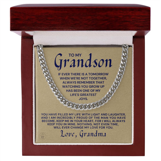 Grandson Gift from Grandma | In Your Heart Cuban Link Chain 0617T9