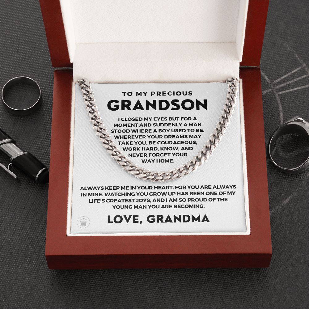 Grandson Gift from Grandma | Your Way Home Cuban Link Chain 0613T2