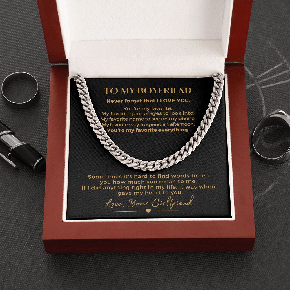 Gift For Boyfriend | My Heart Cuban Link Necklace 0775T6C