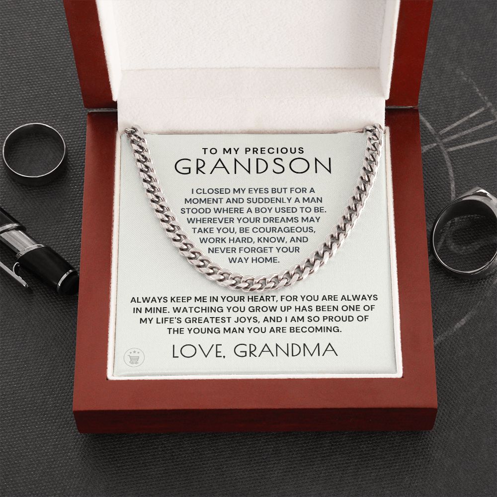 Grandson Gift from Grandma | Your Way Home Cuban Link Chain 0613T3