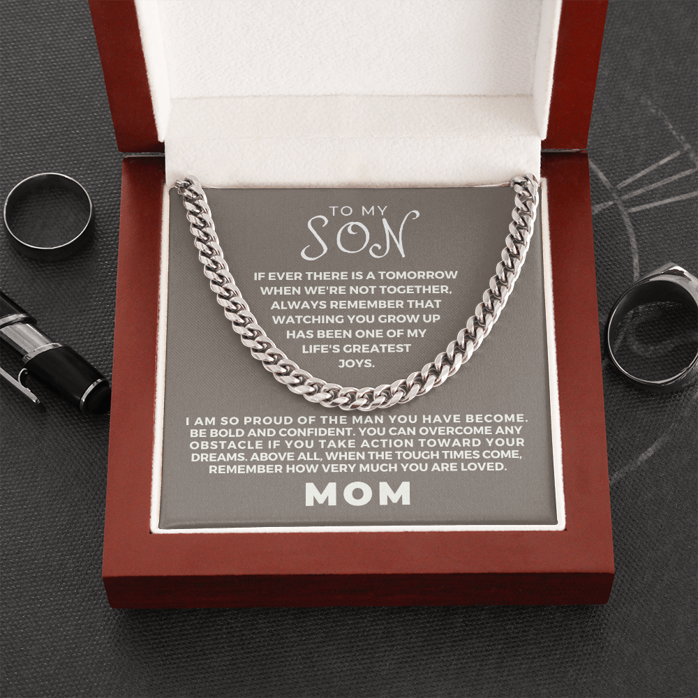 Gift for Adult Son From Mom | So Proud Cuban Link Chain 0594T7