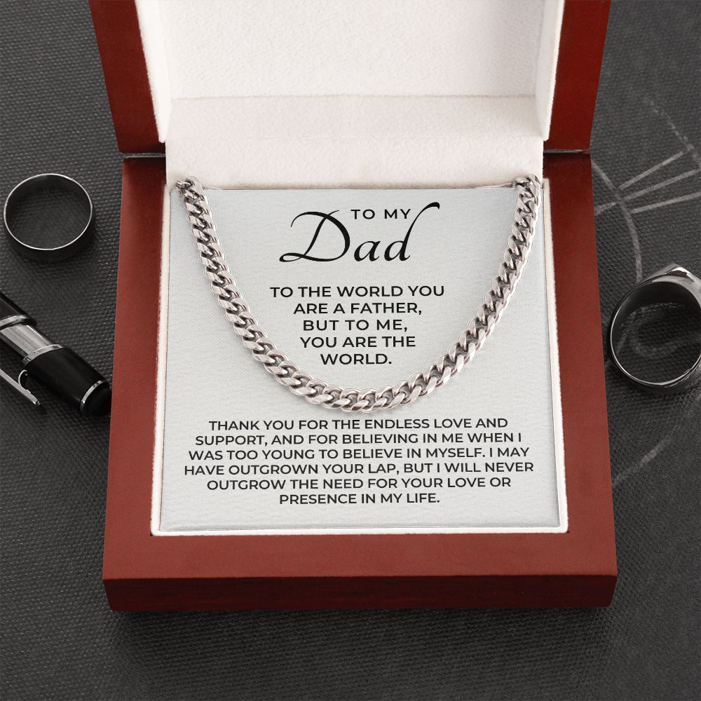 Gift For Dad | My World Cuban Link Chain 0664T1