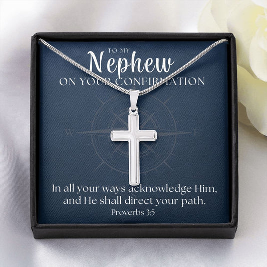 Confirmation Gift For Boy | Your Path Cross Necklace 0801SSCN