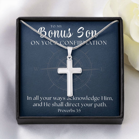 Confirmation Gift For Boy | Your Path Cross Necklace 0802SSCN