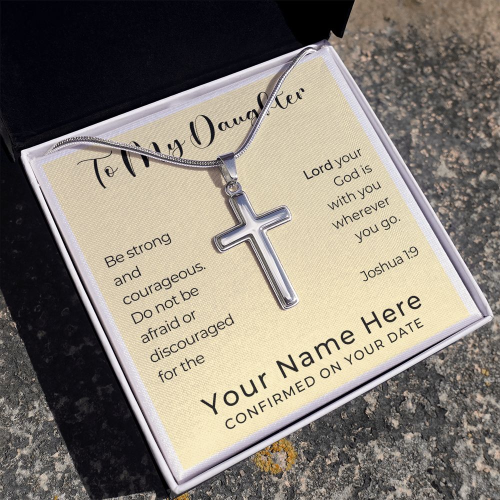 Personalized Confirmation Gift for Girl - Daughter | Cross Stainless Steel Necklace 0820T2SSCN