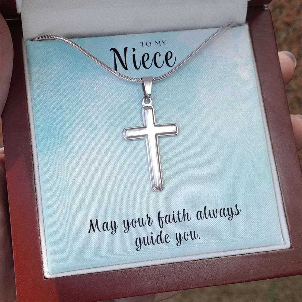 Christian Gift For Her | Niece Faith Cross Necklace 0813SSCN