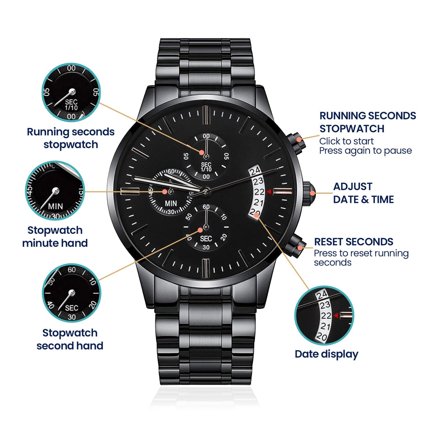 Gift For Dad From Son | Father and Son Men's Watch 0678T3