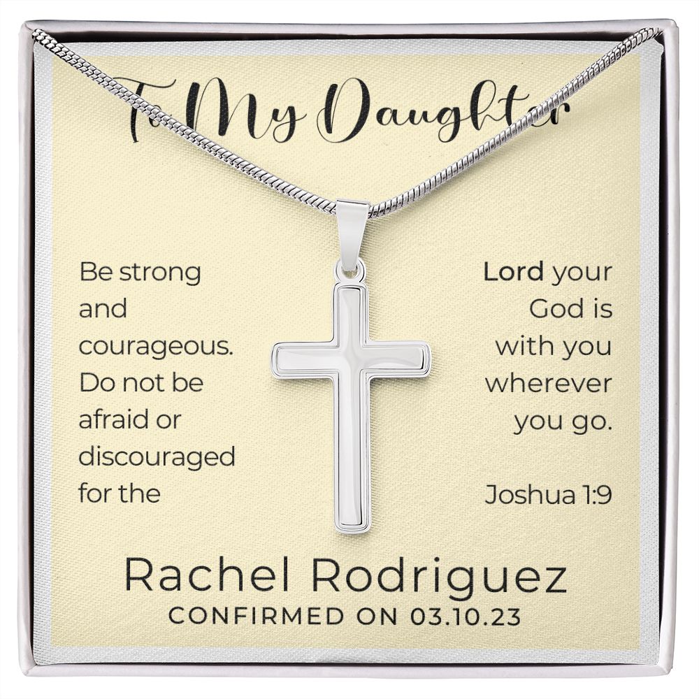 Personalized Confirmation Gift for Girl - Daughter | Cross Stainless Steel Necklace 0820T2SSCN