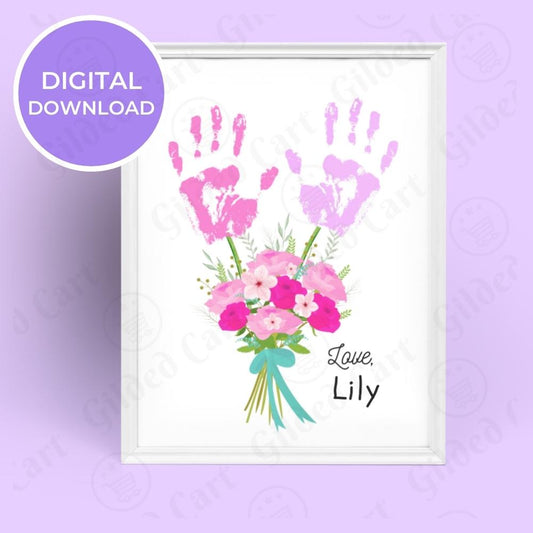 Printable Handprint Art | Flower Art Mother's Day Birthday Gift 10