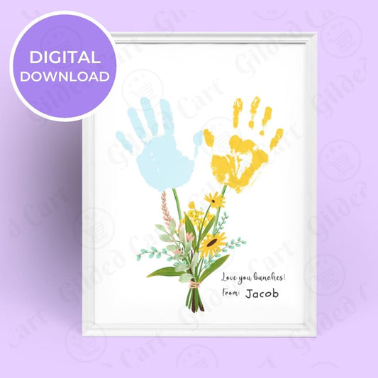 Printable Handprint Art | Mother's Day Birthday Digital Download Gift for Mom, Grandma, Nana, Gigi, Auntie 11