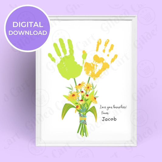 Printable Handprint Art | Mother's Day Birthday Digital Download Gift for Mom, Grandma, Nana, Gigi, Auntie 012