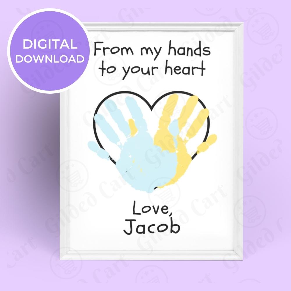 Printable Handprint Art | Mother's Day Birthday Digital Download Gift for Mom, Grandma, Nana, Gigi, Auntie 13