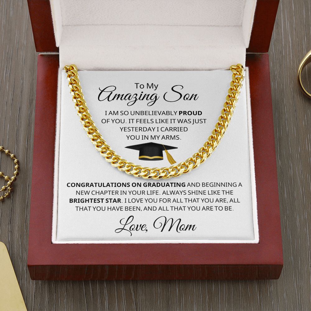 Graduation Gift For Him | Brightest Star Cuban Link Chain 0847CT2