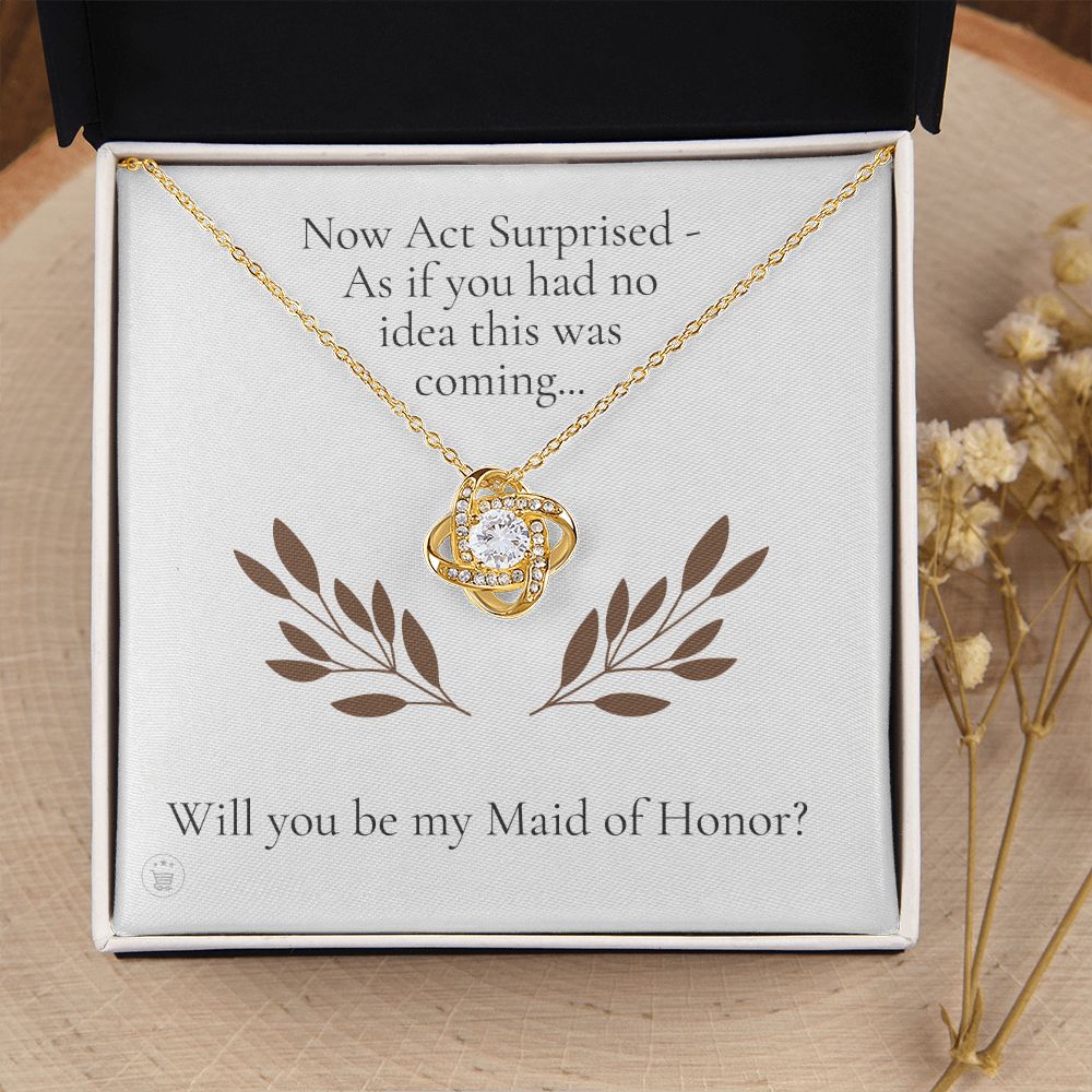 Will You Be My Maid Of Honor White Gold Necklace Gift 0852LT3