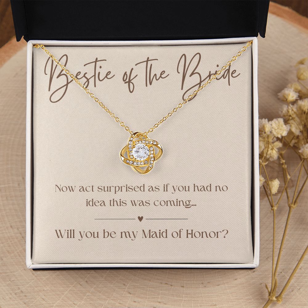 Will You Be My Maid Of Honor White Gold Necklace Gift 0852LT5