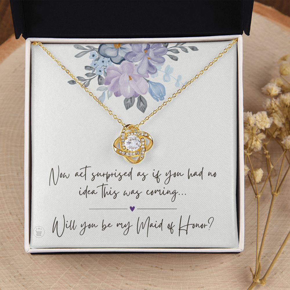 Will You Be My Maid Of Honor White Gold Necklace Gift 0852LT4