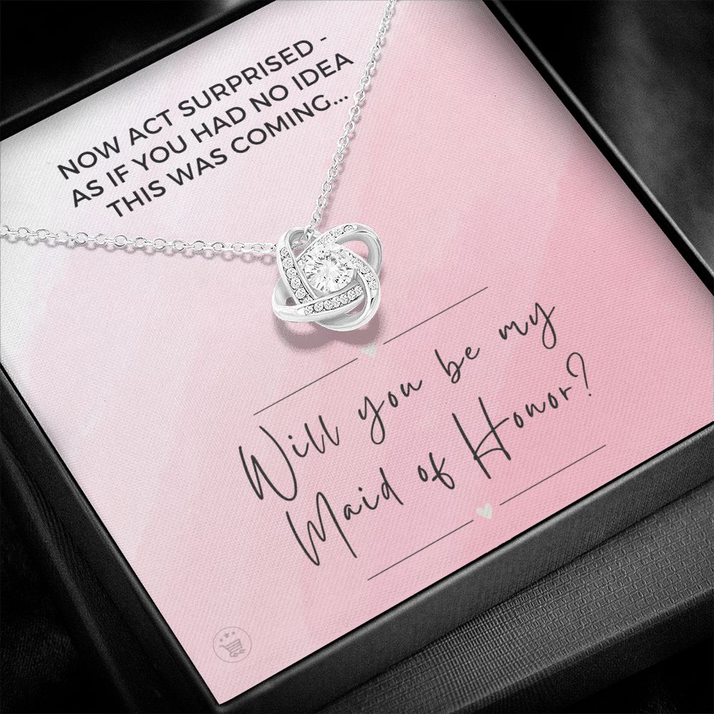 Will You Be My Maid Of Honor White Gold  Necklace Gift 0852LT12