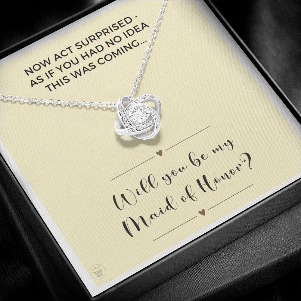 Will You Be My Maid Of Honor White Gold Necklace Gift 0852LT9