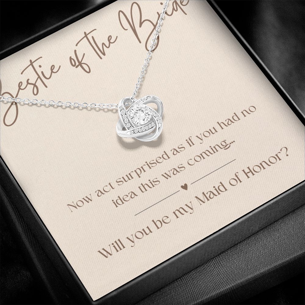 Will You Be My Maid Of Honor White Gold Necklace Gift 0852LT5