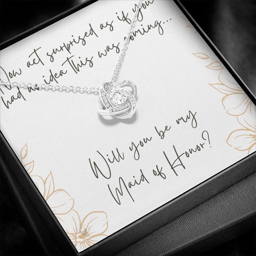 Will You Be My Maid Of Honor White Gold Necklace Gift 0852LT8