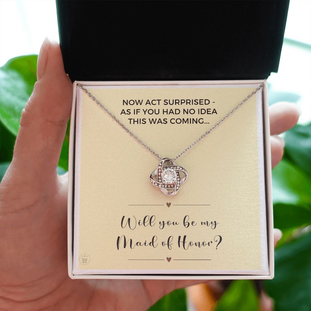 Will You Be My Maid Of Honor White Gold Necklace Gift 0852LT9