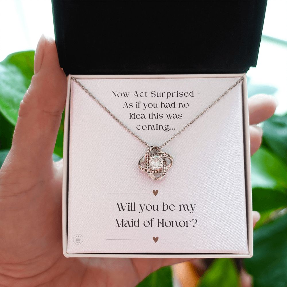 Will You Be My Maid Of Honor White Gold Necklace Gift 0852LT1