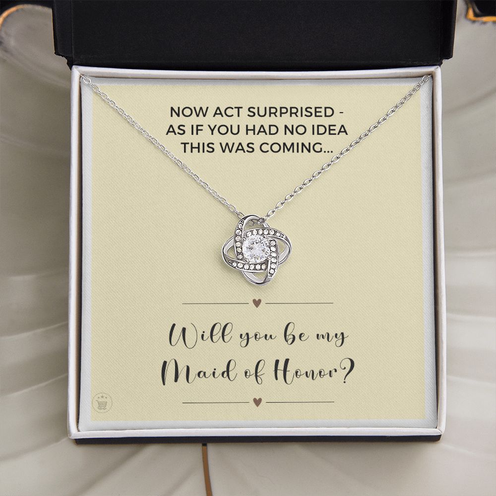 Will You Be My Maid Of Honor White Gold Necklace Gift 0852LT9