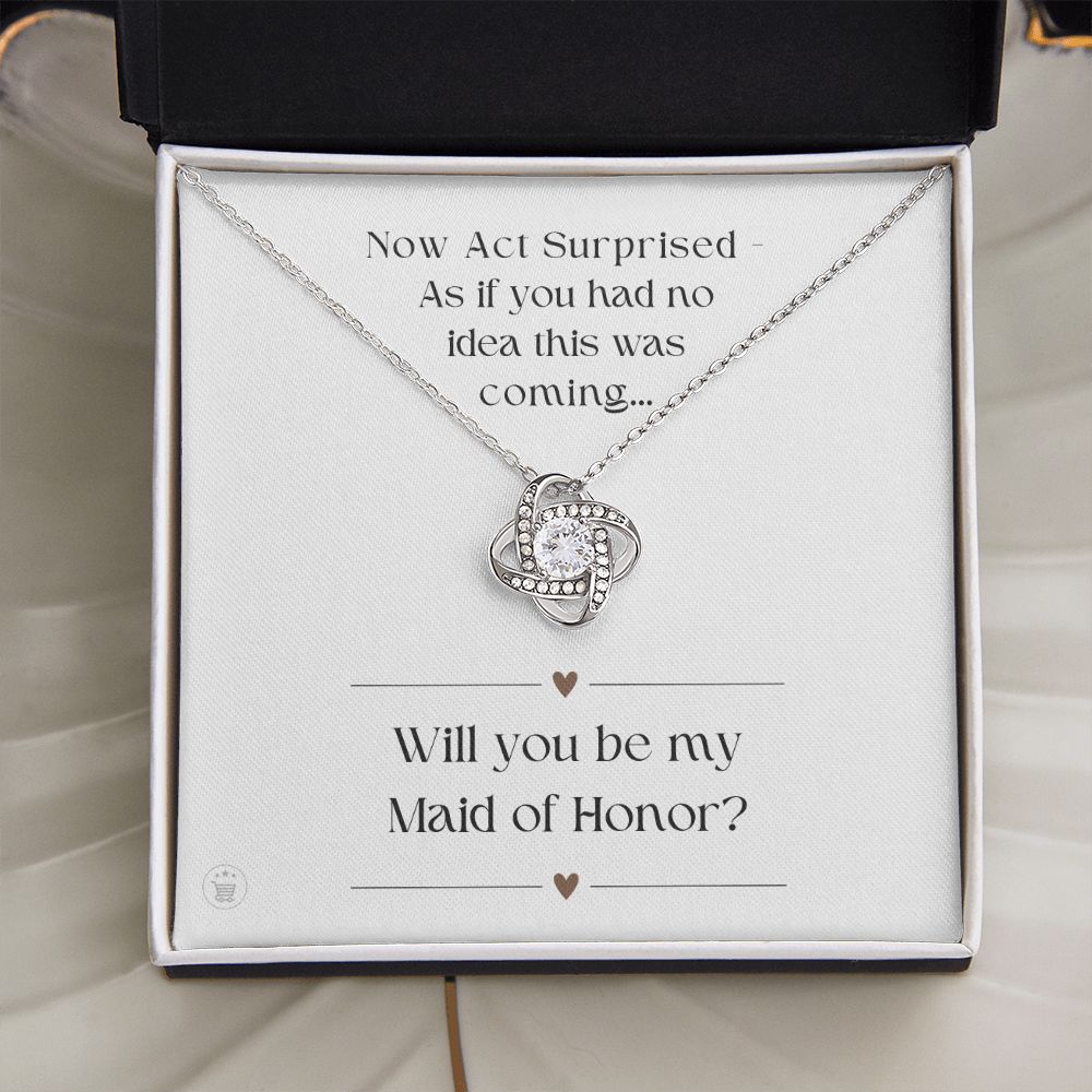 Will You Be My Maid Of Honor White Gold Necklace Gift 0852LT1