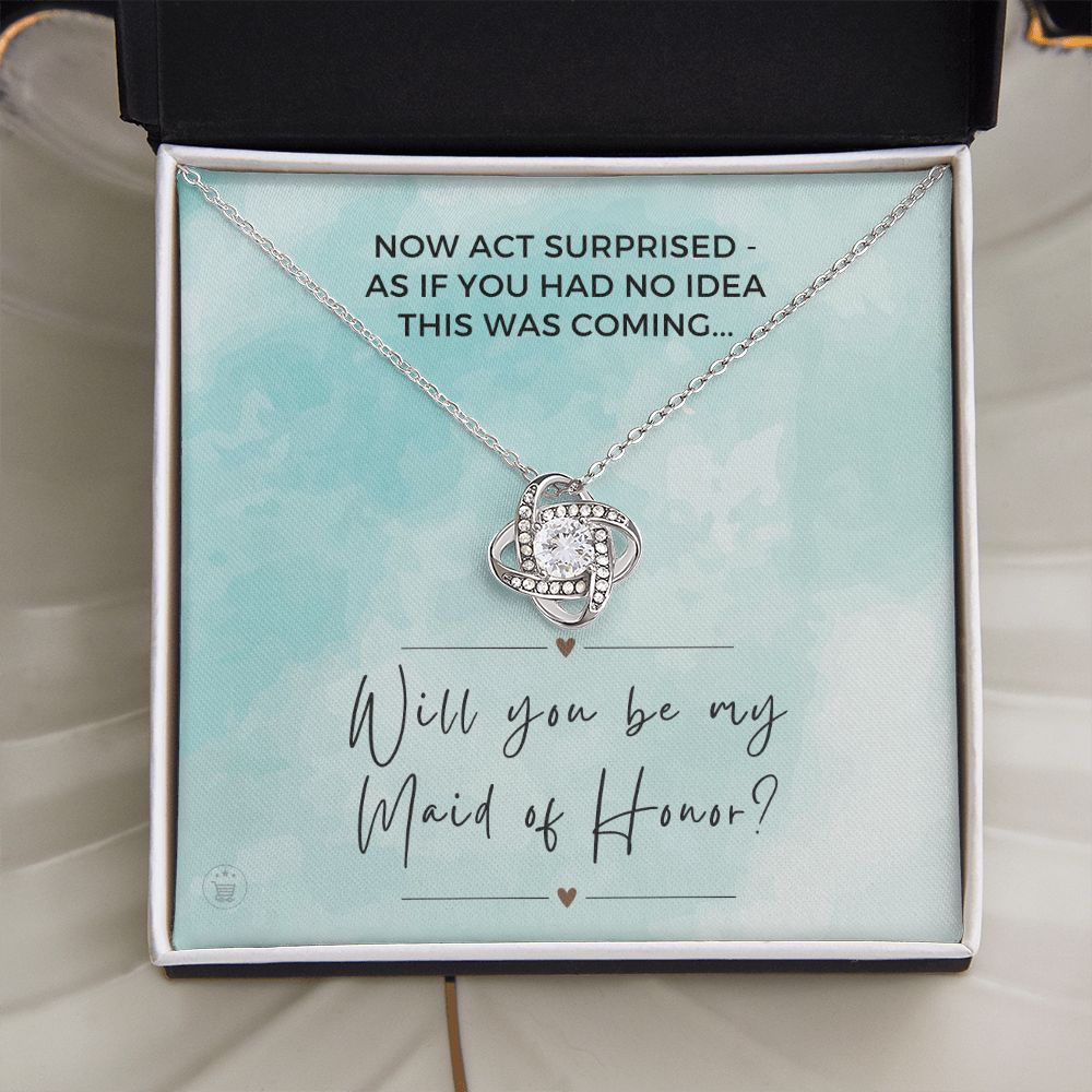 Will You Be My Maid Of Honor White Gold Necklace Gift 0852LT11