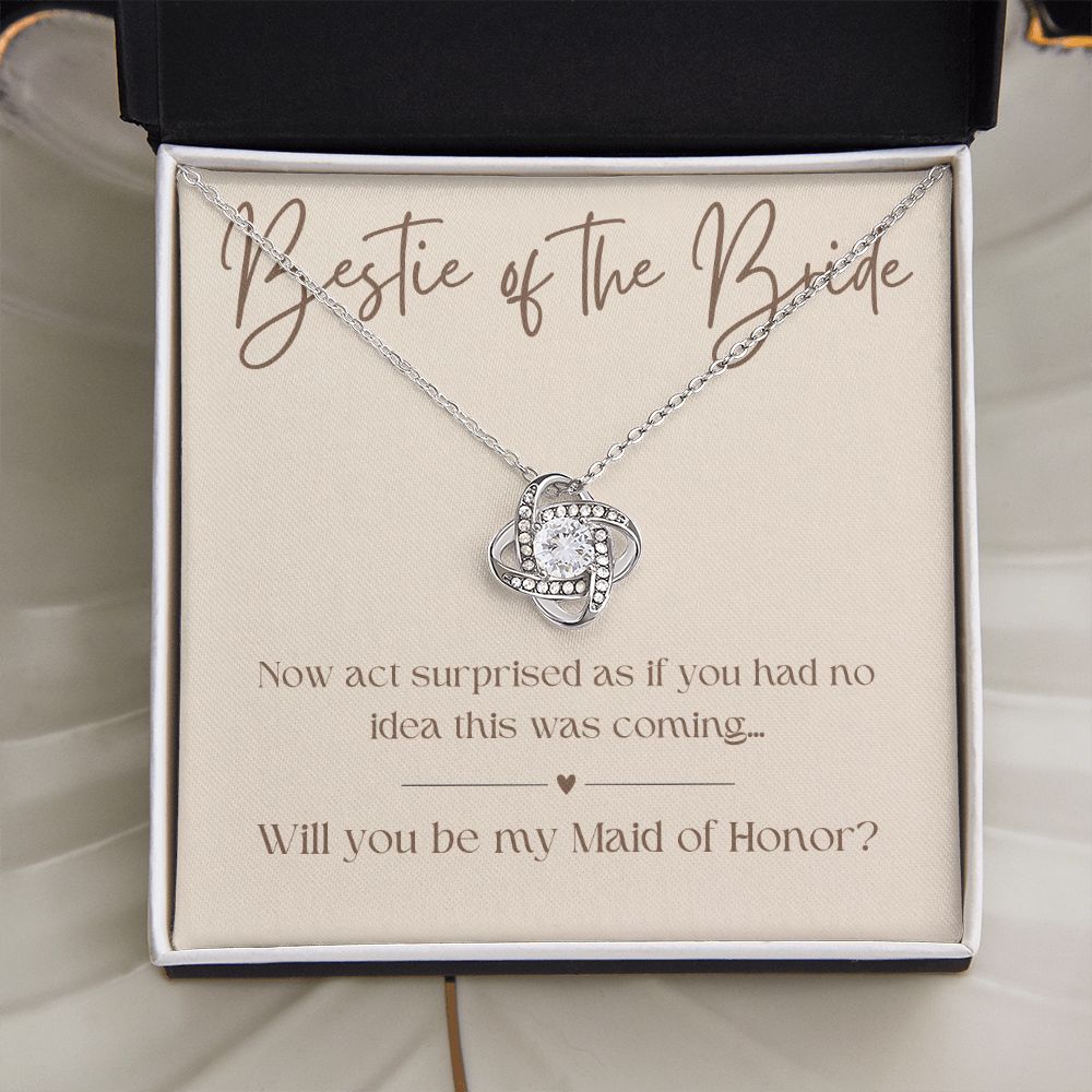 Will You Be My Maid Of Honor White Gold Necklace Gift 0852LT5