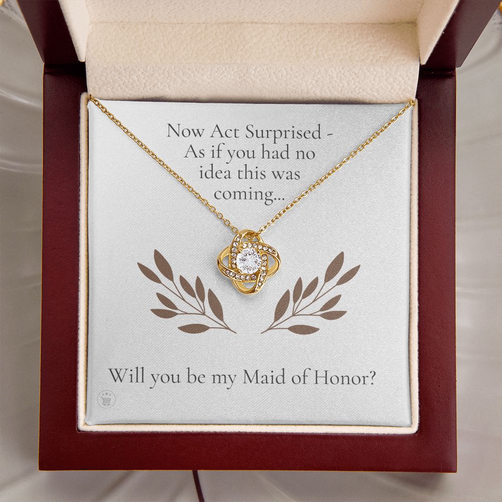 Will You Be My Maid Of Honor White Gold Necklace Gift 0852LT3