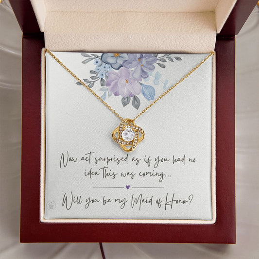 Will You Be My Maid Of Honor White Gold Necklace Gift 0852LT4