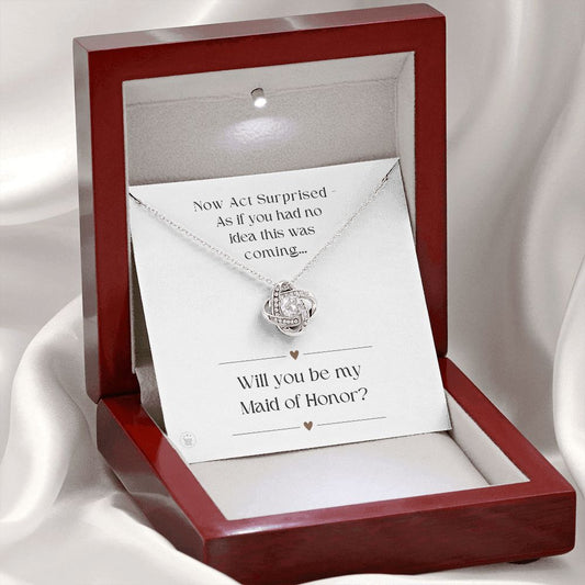 Will You Be My Maid Of Honor White Gold Necklace Gift 0852LT1