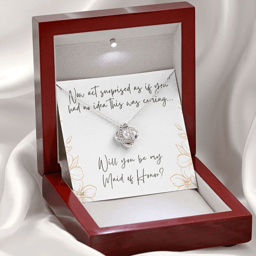 Will You Be My Maid Of Honor White Gold Necklace Gift 0852LT8