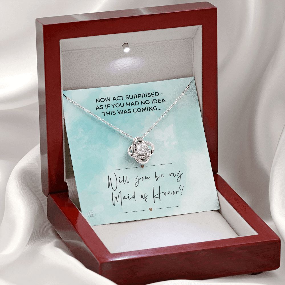 Will You Be My Maid Of Honor White Gold Necklace Gift 0852LT11