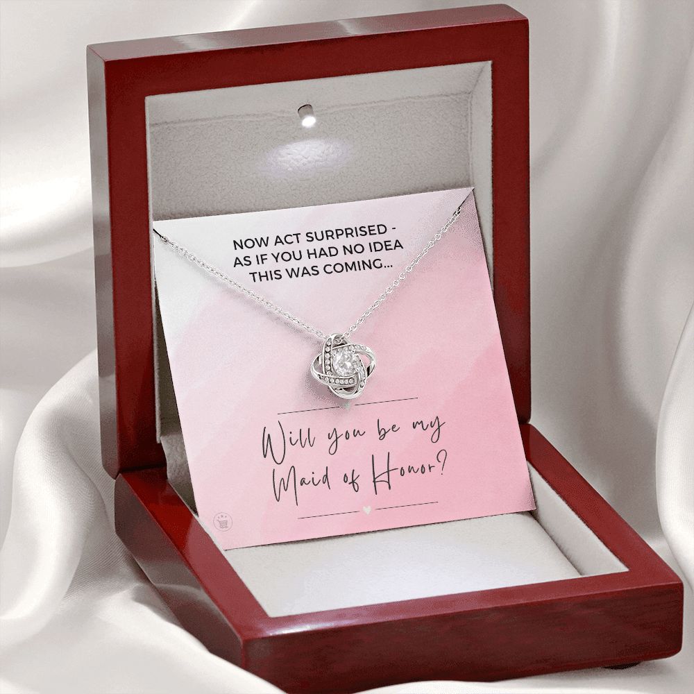 Will You Be My Maid Of Honor White Gold  Necklace Gift 0852LT12